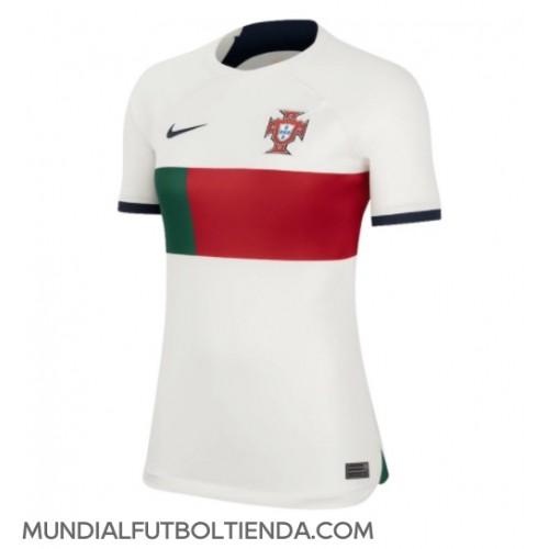 Camiseta Portugal Segunda Equipación Replica Mundial 2022 para mujer mangas cortas